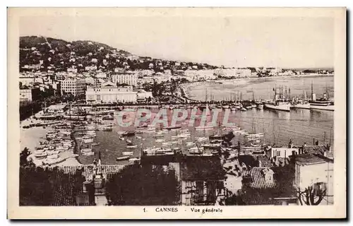 Ansichtskarte AK Cannes Vue Generale Bateaux