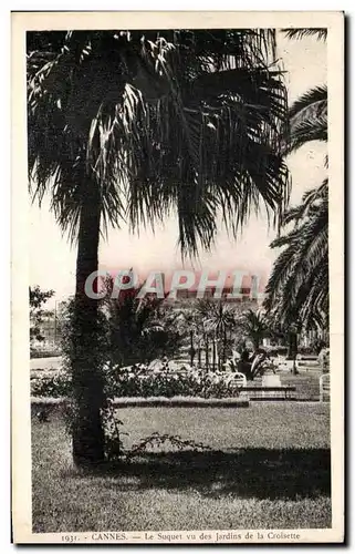 Cartes postales Cannes Le Suquet vu des Jardins de la Croisette