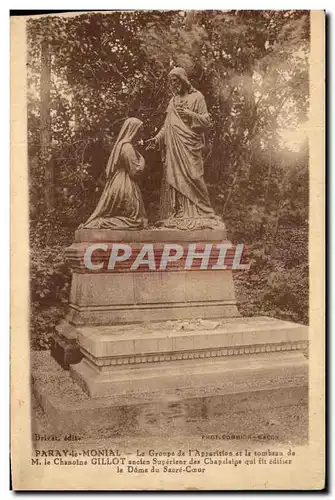 Cartes postales Paray le Monial Le Groupe de l&#39Apparition et le tombeau de M le chanoine Gillot