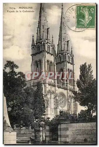 Cartes postales Moulins Facade de la Cathedrale