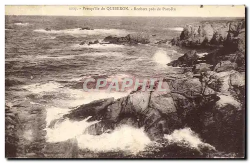 Ansichtskarte AK Presqu&#39ile de Quiberon Rochers pres de Port Ru