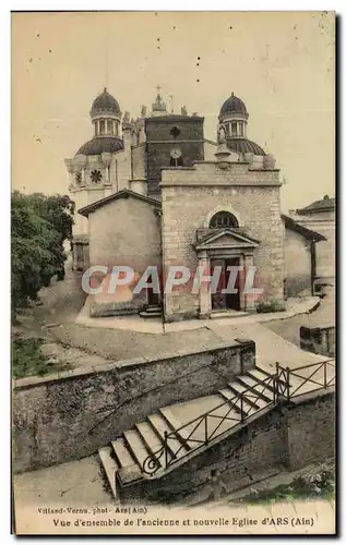 Cartes postales Ars Vue d&#39ensemble de I&#39Ancienne et nouvelle Eglise d&#39Ars