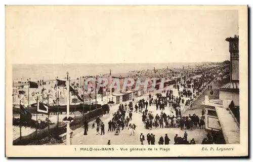 Ansichtskarte AK Malo les Bains Vue generale de la Plage