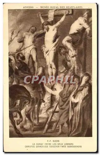 Ansichtskarte AK Rubens Le Christ Entre Les Deux Larrons Anvers