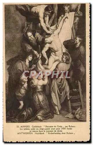 Ansichtskarte AK Anvers Cathedrale Descente De Croix Par Rubens