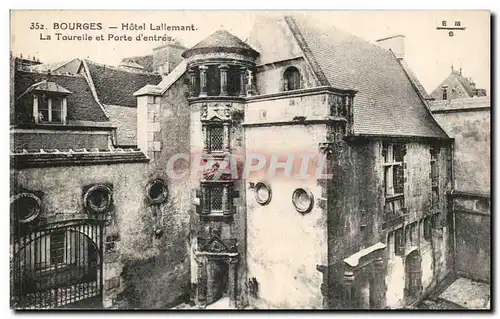 Cartes postales Bourges Hotel Lallemant La Tourelle Et Porte D'Entree