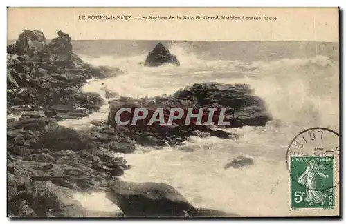 Cartes postales Le Bourg de Batz Les Rochers de la Baie du Grand Mathieu a maree haute