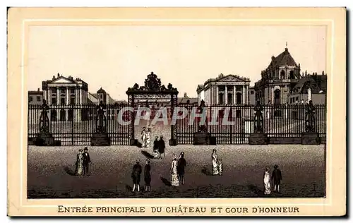 Ansichtskarte AK Entree Principale Du Chateau Et Cour D&#39Honneur Versailles