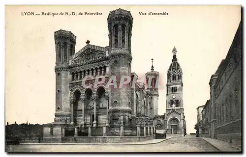 Cartes postales Lyon Basilique de ND de Fourviere Vue d&#39ensemble