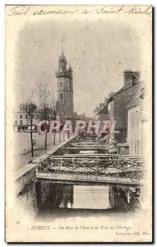 Cartes postales Evreux Un Bras de l&#39Iton et la Tour de l&#39Horloge