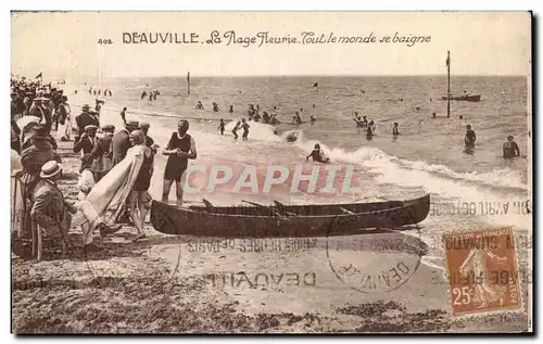 Ansichtskarte AK Deauville La Plage fleurie Tout Le monde le Baigne