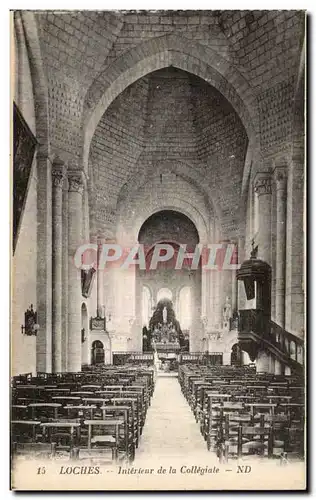 Cartes postales Loches Interieur de la Collegiale