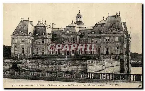 Cartes postales Environs de Melun Chateau de Vaux le Vicomte Facade nord Ouest