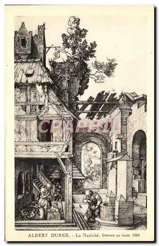 Cartes postales Albert Durer La Nativite Gravure au Burin