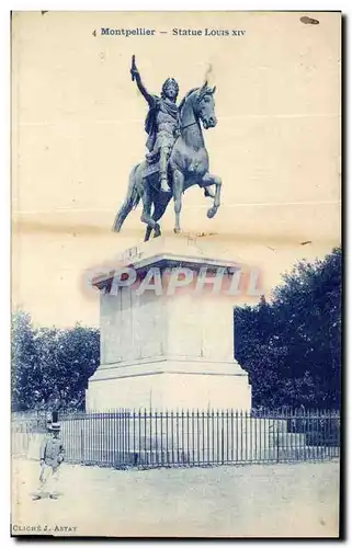 Cartes postales Montpellier Statue Louis XIV