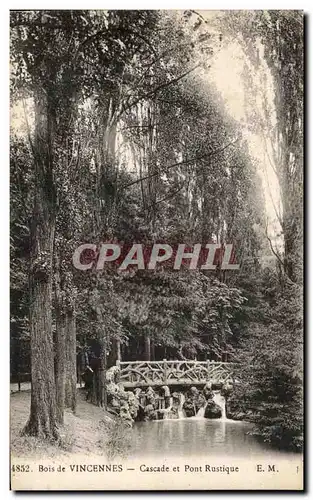 Ansichtskarte AK Bois de Vincennes Cascade et Pont Rustique