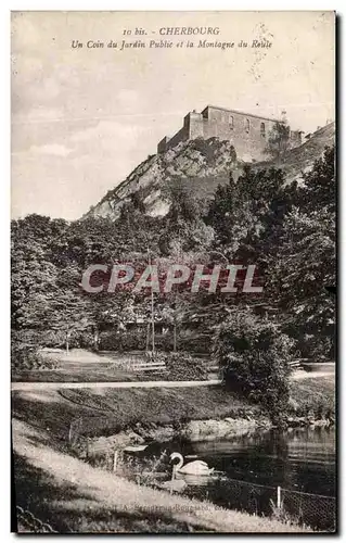 Ansichtskarte AK Cherbourg Un Coin du Jardin Public et la Montagne du Roule Cygne