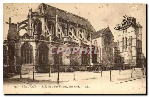 Cartes postales Beauvais L&#39Eglise Saint Etienne cote nord