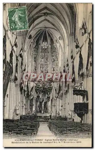 Cartes postales Villeneuve sur Yonne Eglise Notre Dame Interieur Benediction de la statue de Jeanne d&#39arc le