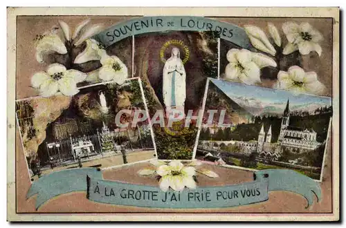 Cartes postales Souvenir Lourdes A La Grotte J'Ai Prie Pour Vous