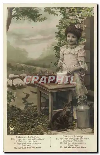 Cartes postales Etait Une Bergere Enfant Chat