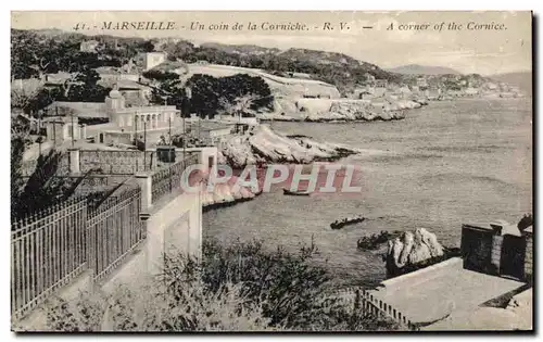 Cartes postales Marseille Un coin de la Corniche