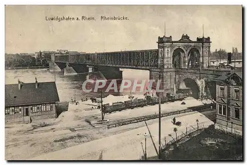 Ansichtskarte AK Ludwigshafen a Rhein Rheinbrucke