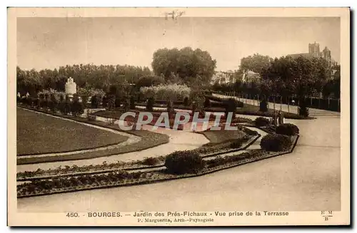 Cartes postales Bourges Jardin des Pres Fichaux Vue prise de la Terrasse