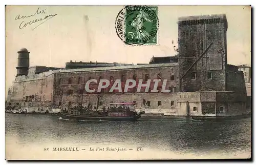 Cartes postales Marseille Le Fort Saint Jean Bateau