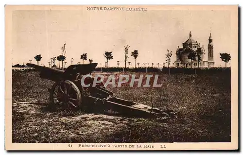 Cartes postales Notre Dame De Lorette Perspective A Partie De La Haie Canon Militaria