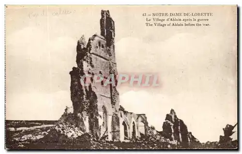 Cartes postales Notre Dame De Lorette La Village d&#39ablain Apres La Guerre Militaria