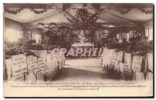 Cartes postales Ossuaire Provisoire Des Champs De Bataille De Verdun Militaria