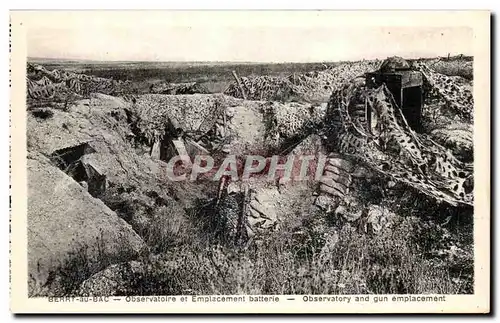 Cartes postales Berry au Bac Observatoire et Emplacement batterie Militaria