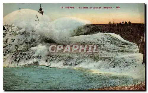 Ansichtskarte AK Dieppe La Jetee un Jour de Tempete