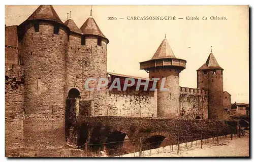 Ansichtskarte AK Carcassonne Cite Entree du Chateau