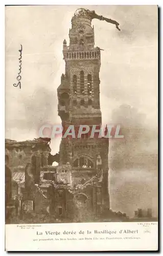 Cartes postales La Vierge doree de la Basilique d'Albert Militaria