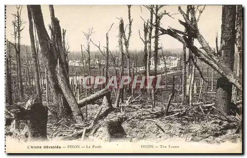 Ansichtskarte AK L&#39Aisne devastee Pinon La Foret Militaria