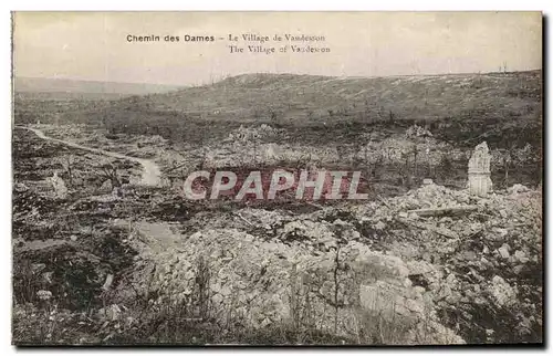 Ansichtskarte AK Chemin Des Dames Le Village De Vaudesson Militaria