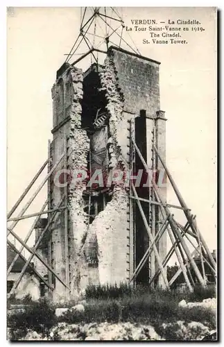 Cartes postales Verdun La Citadelle La Tour Saint Vanne en 1919 Militaria