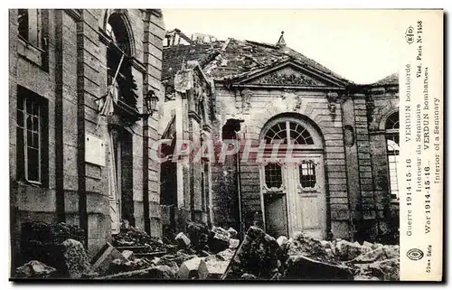 Cartes postales Verdun Bombarde Interieur Du Seminaire Militaria