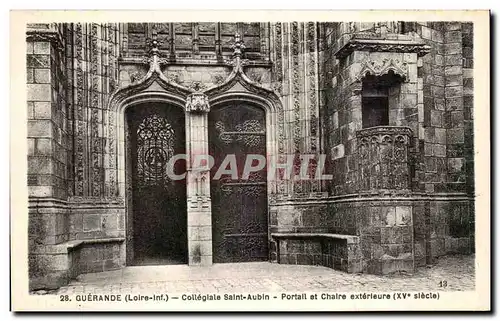 Ansichtskarte AK Guerande Colleglale Saint Aubin Portail Et Chaire Exterieure