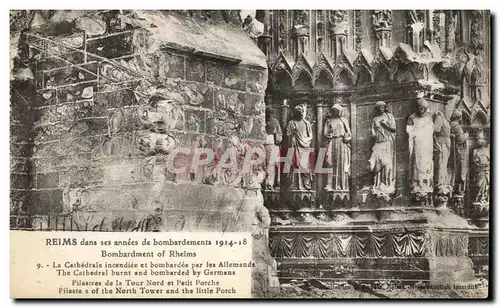 Cartes postales Reims Dans Ses Annees De Bombardements Militaria