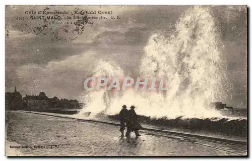 Ansichtskarte AK Saint Malo Le sillon par tempete