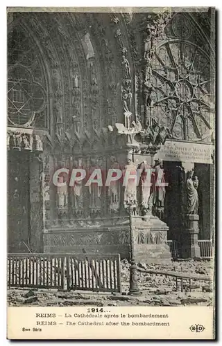 Ansichtskarte AK Reims La Cathedrale Apres Le Bombardement Militaria