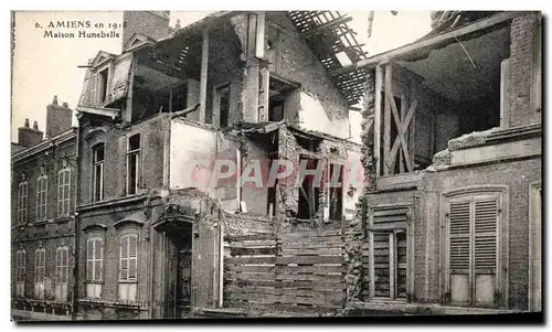 Cartes postales Amiens maison Hunebelle Militaria