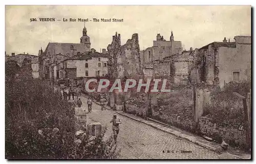 Cartes postales Verdun La Rue Mazel Militaria