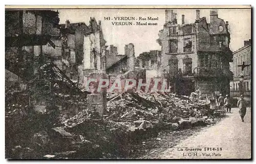 Ansichtskarte AK Verdun Rue Mazel Militaria