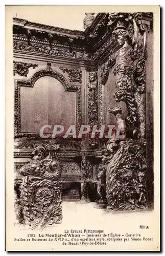 Cartes postales La Creuse Pitteresque Le Moutier d&#39Ahun Interieur de l&#39Eglise Cariatide