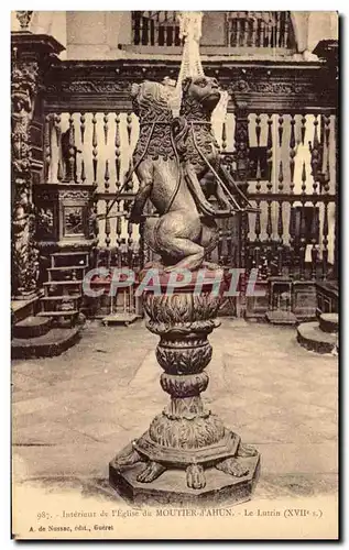 Cartes postales Interieur de l'Eglise du Moutier d'Ahun Le Lutrin