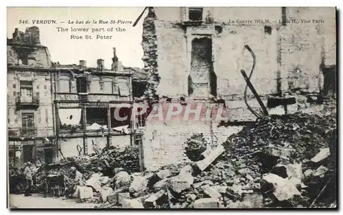 Ansichtskarte AK Verdun Le bas de la Rue St Pierre Militaria